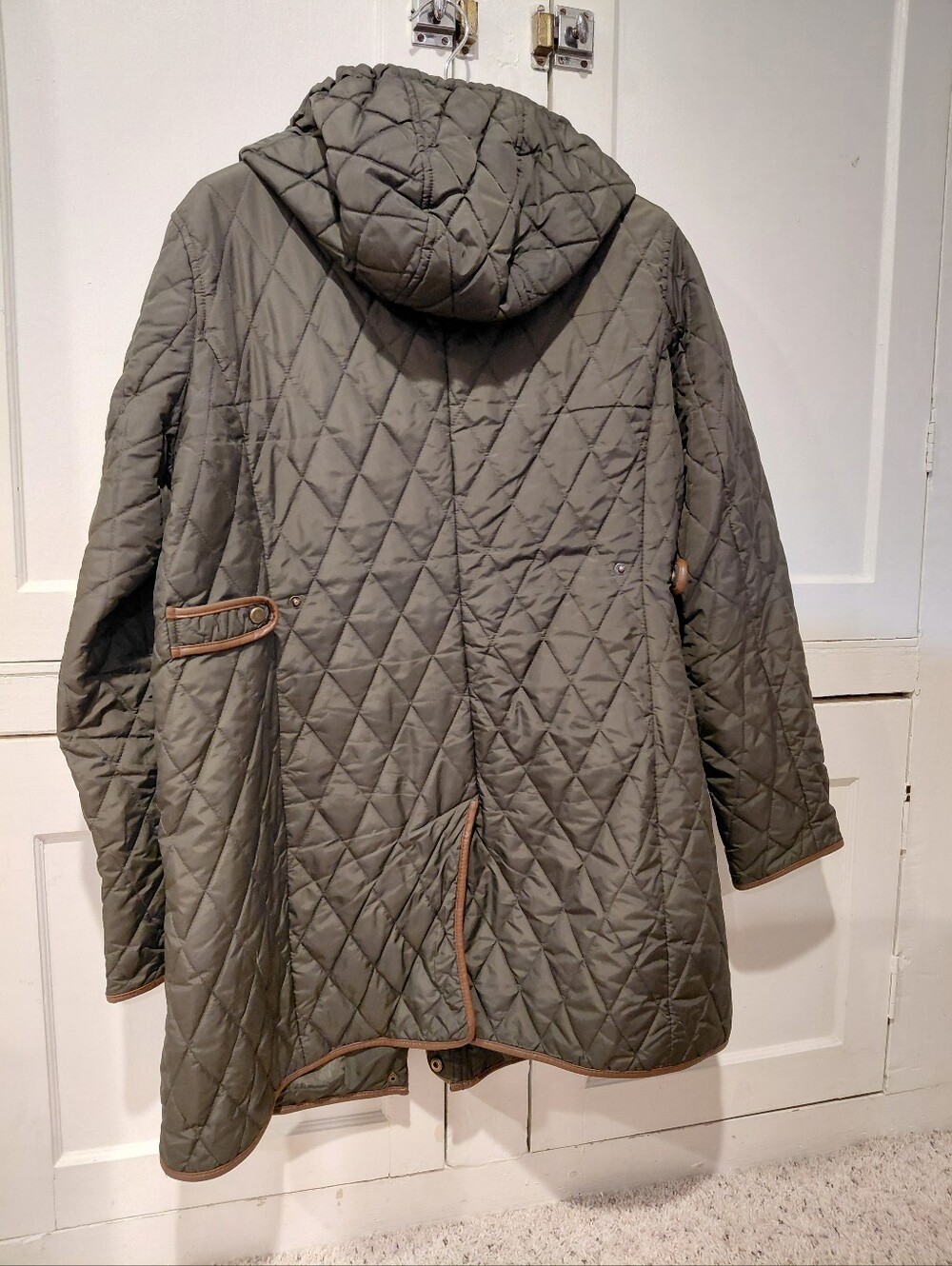 Lauren Ralph Lauren Olive Quilted Barn Coat Field Jacket Women XL - Picture 4 of 14